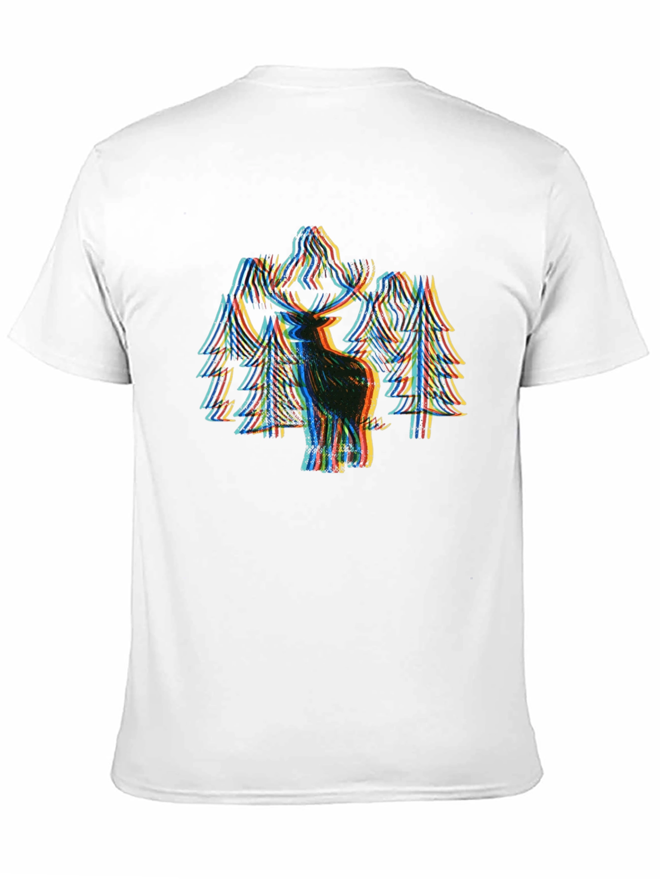 Glitch Art Deer Graphic Tee