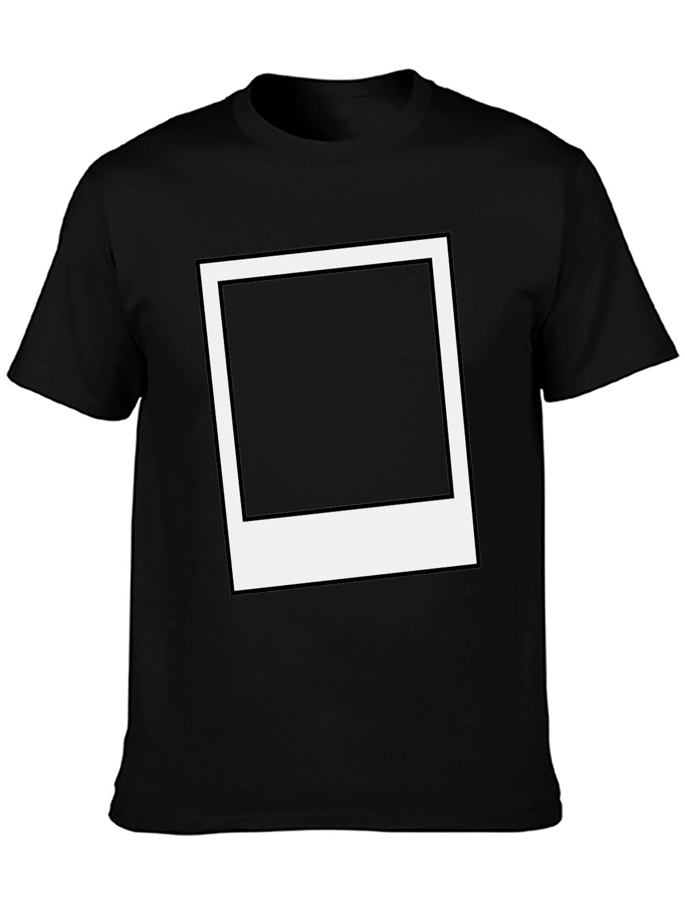 Retro Polaroid Frame Graphic Tee - Classic Black