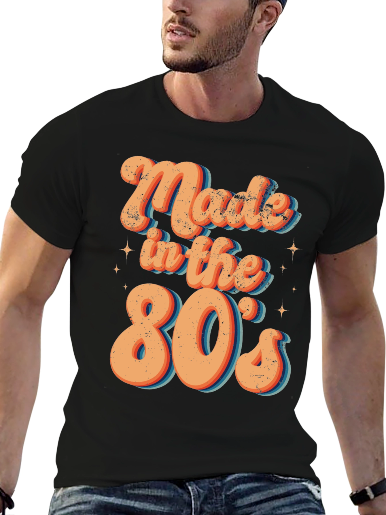 Retro Made in the 80s Black Graphic T-Shirt