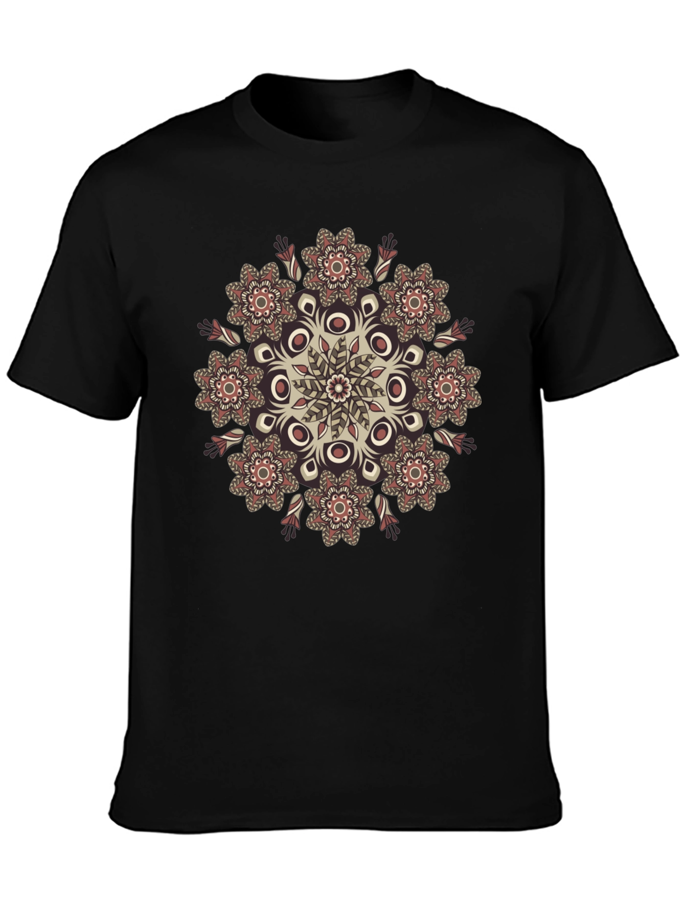 Floral Mandala Graphic Tee - Black
