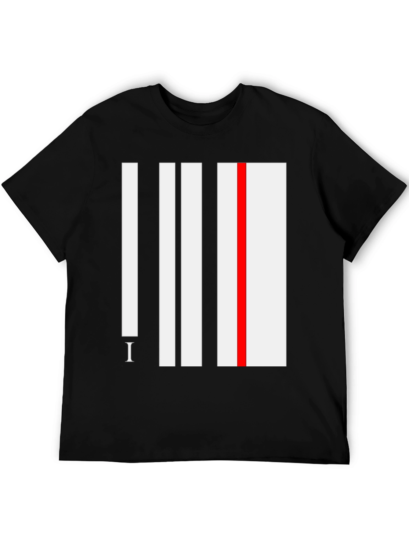 Modern Stripe Tee - Black Graphic Print Shirt