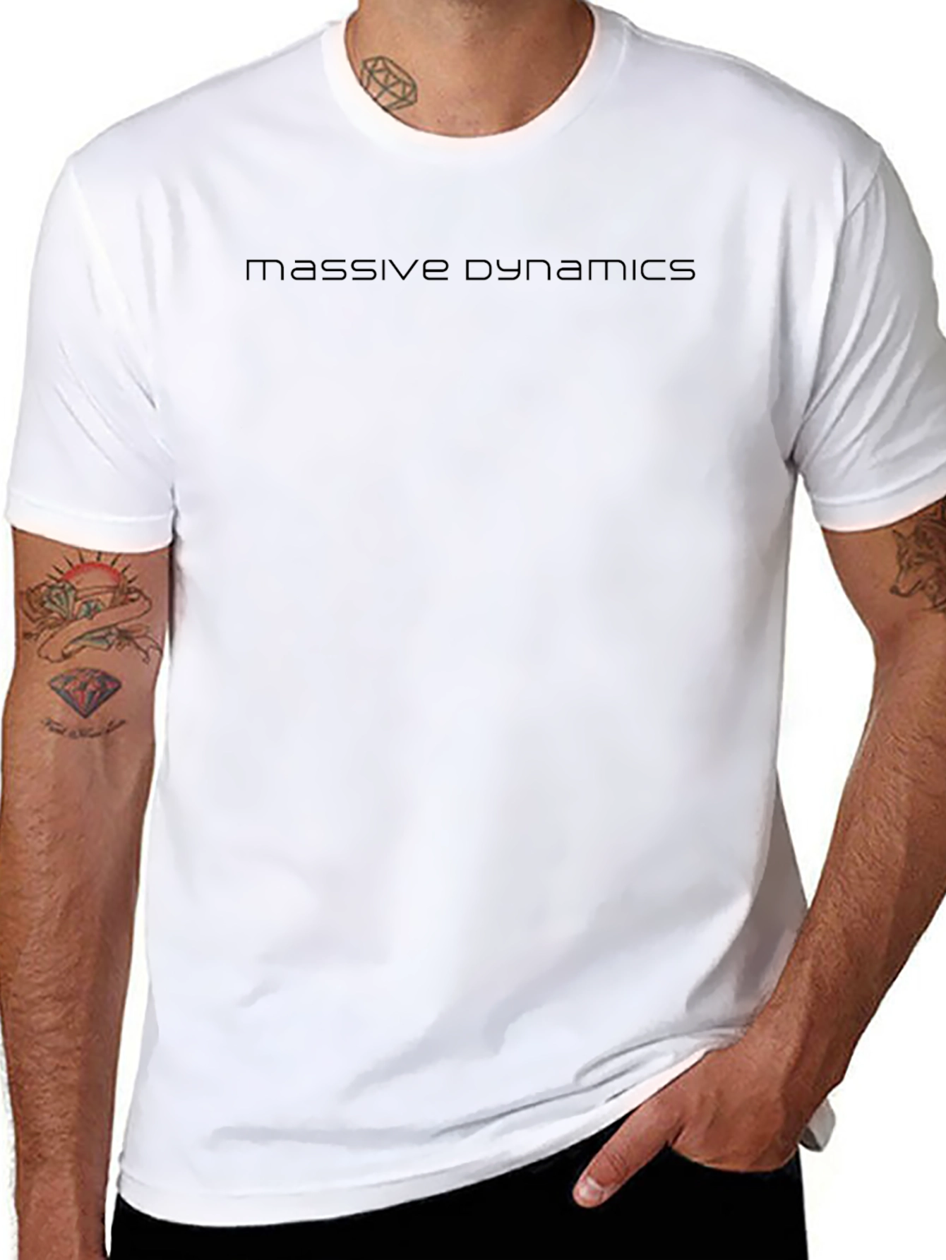 Massive Dynamics Black Crew Neck T-Shirt