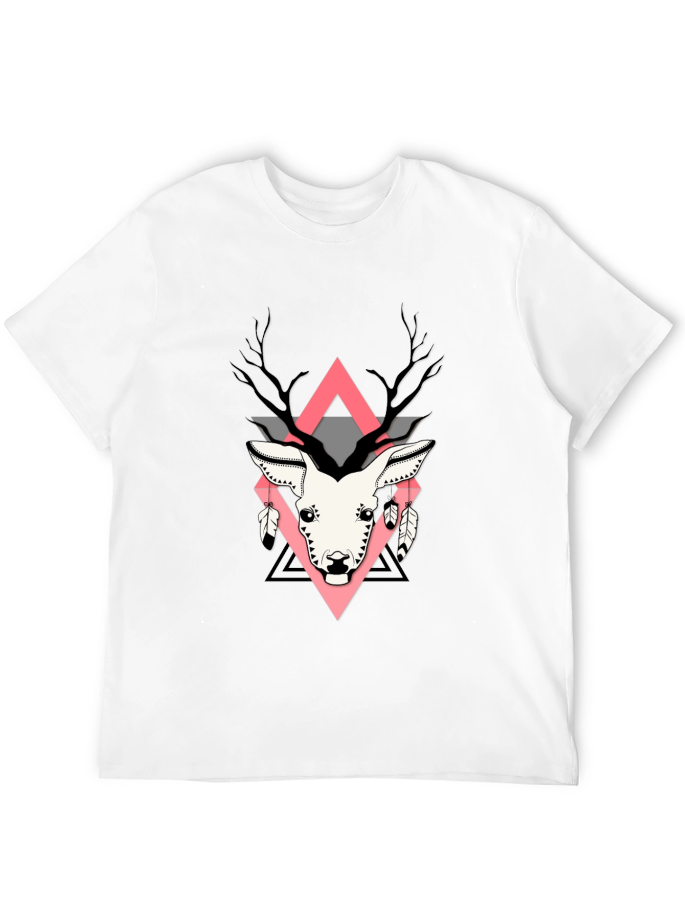 Geometric Deer Graphic Print T-Shirt