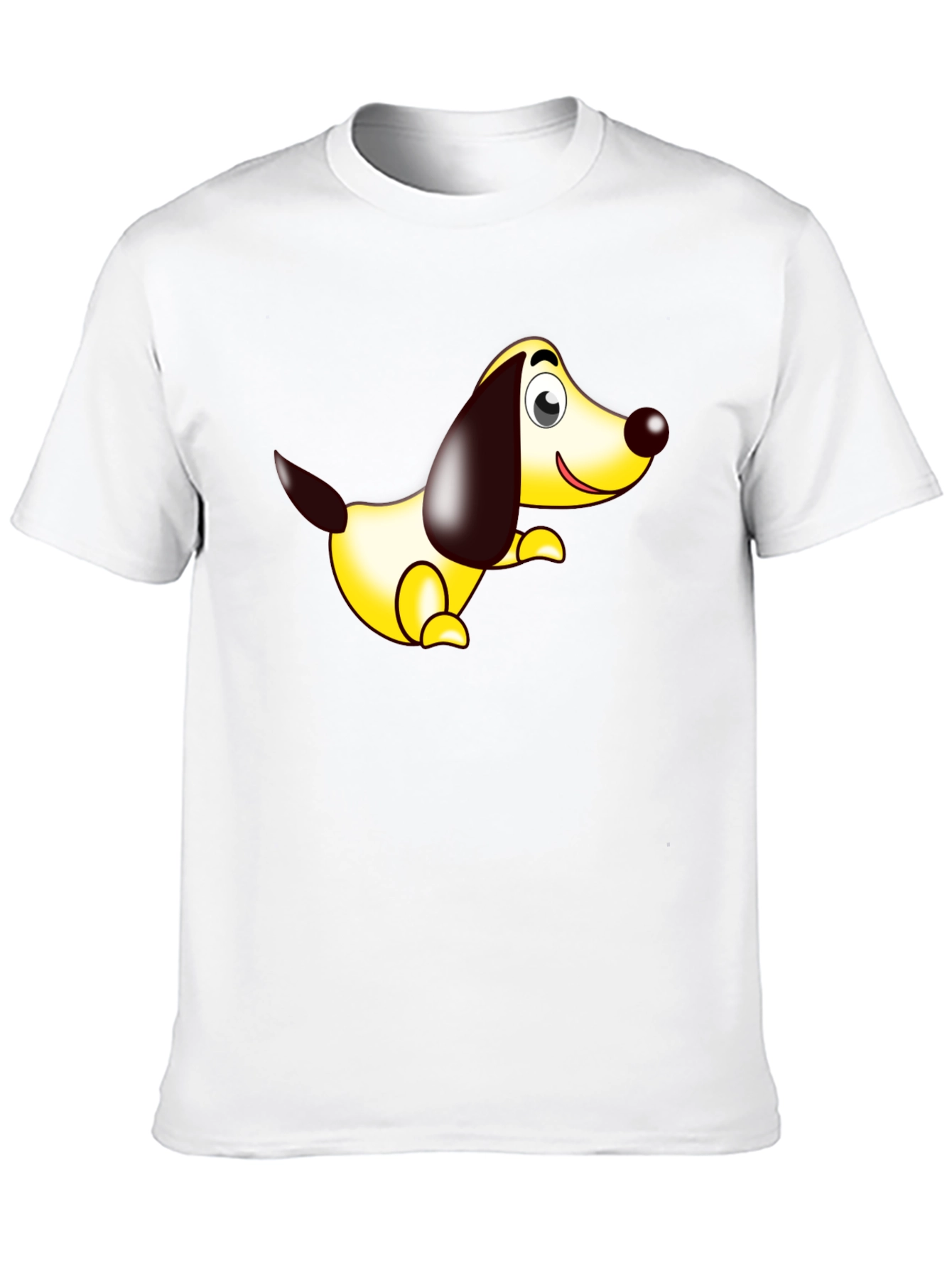 Cartoon Dog Graphic Tee - Black Comfort Fit