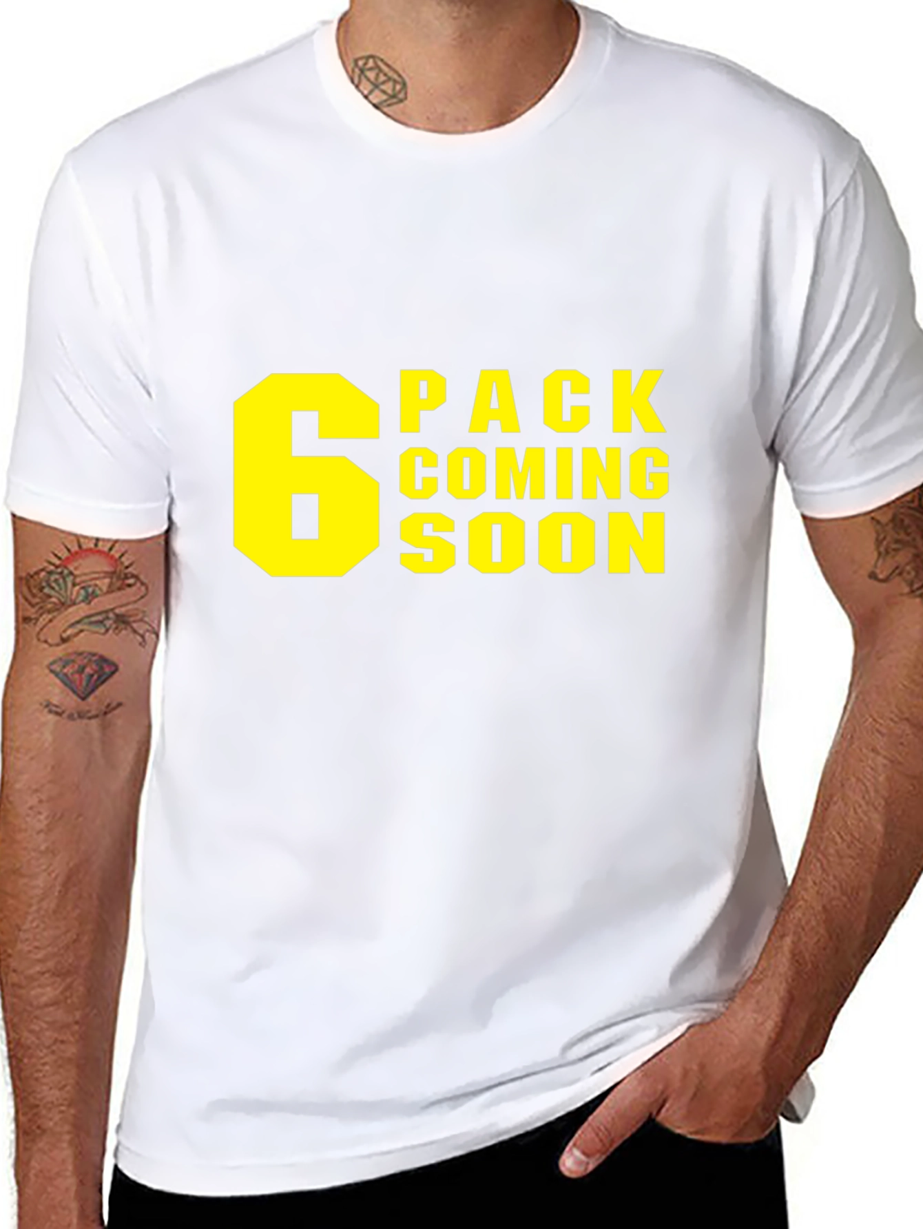 6 Pack Coming Soon T-Shirt - Gym Humor