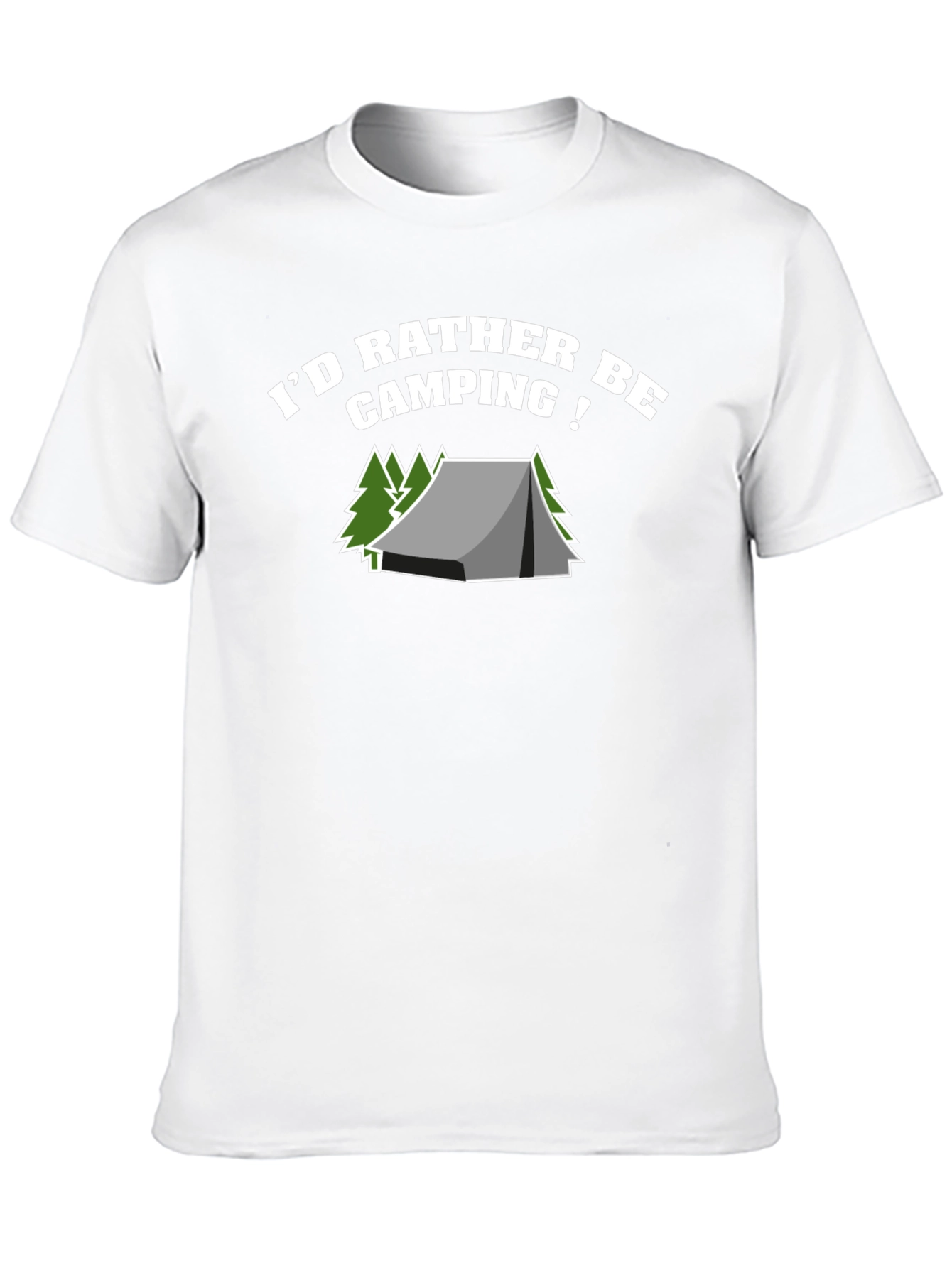 Camping T-Shirt: Id Rather Be Camping! Black Tee