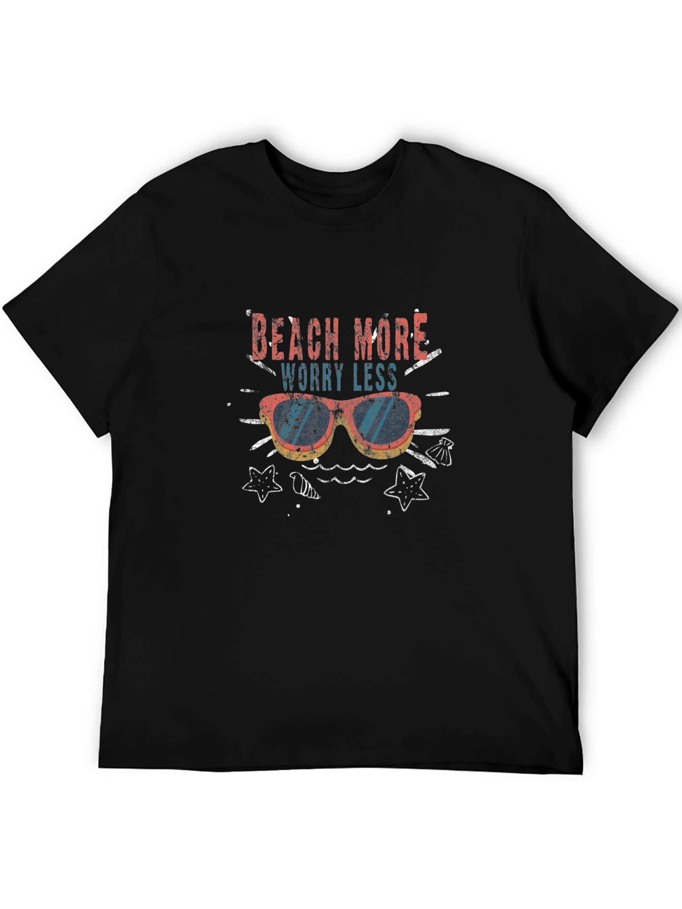 Beach More Worry Less Graphic T-Shirt