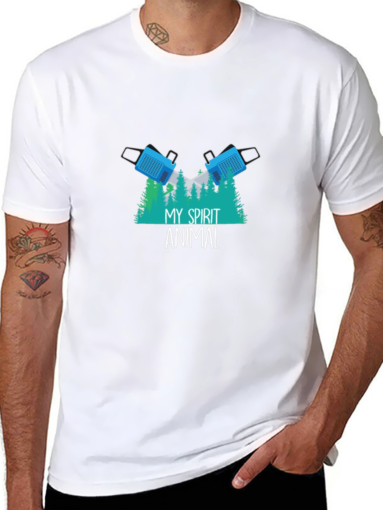 My Spirit Animal Lumberjack Chainsaw Graphic T-Shirt