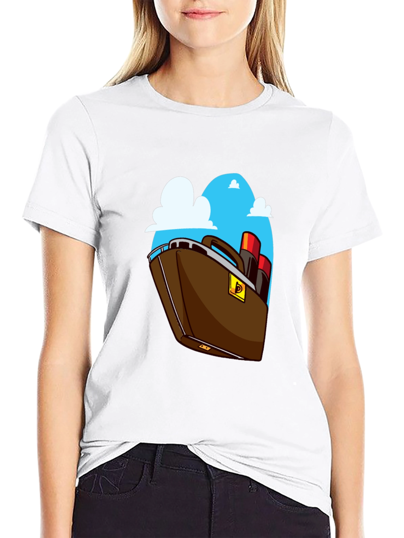 Cartoon Boat Graphic Tee - Black Cotton Comfort
