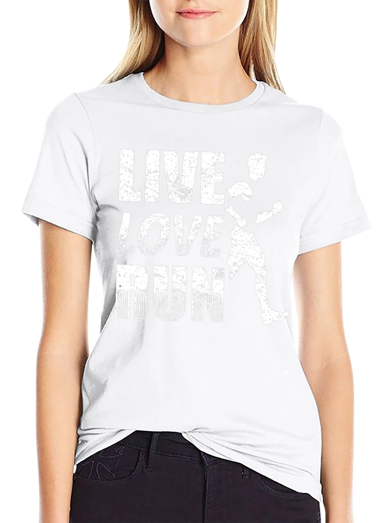 Live Love Run Black Graphic T-Shirt