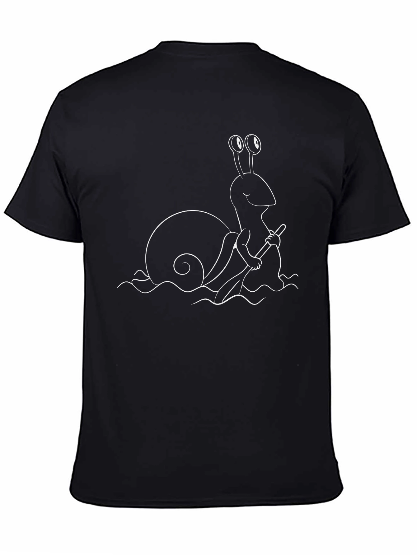 Snail Row Boat T-Shirt - Unisex Black Tee