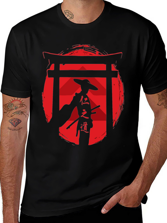 Samurai Graphic Tee - Red Sun Design